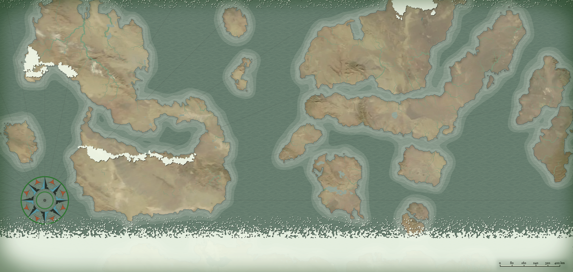 Mapa do Mundo de Meditervie